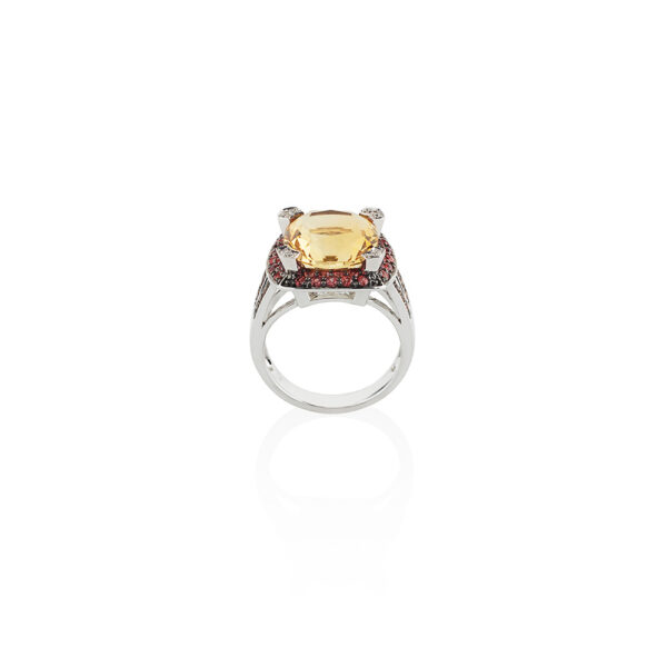 Paragon White Gold Citrine Orange Sapphire Ring