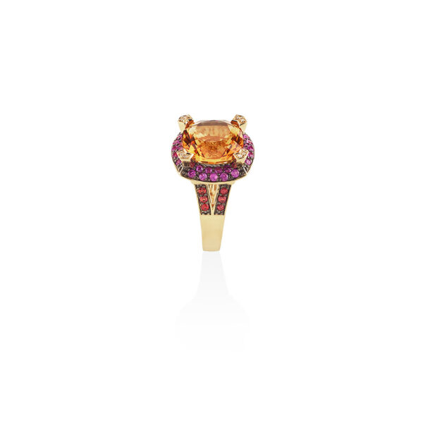 Paragon Yellow Gold Citrine Pink Sapphire Ring